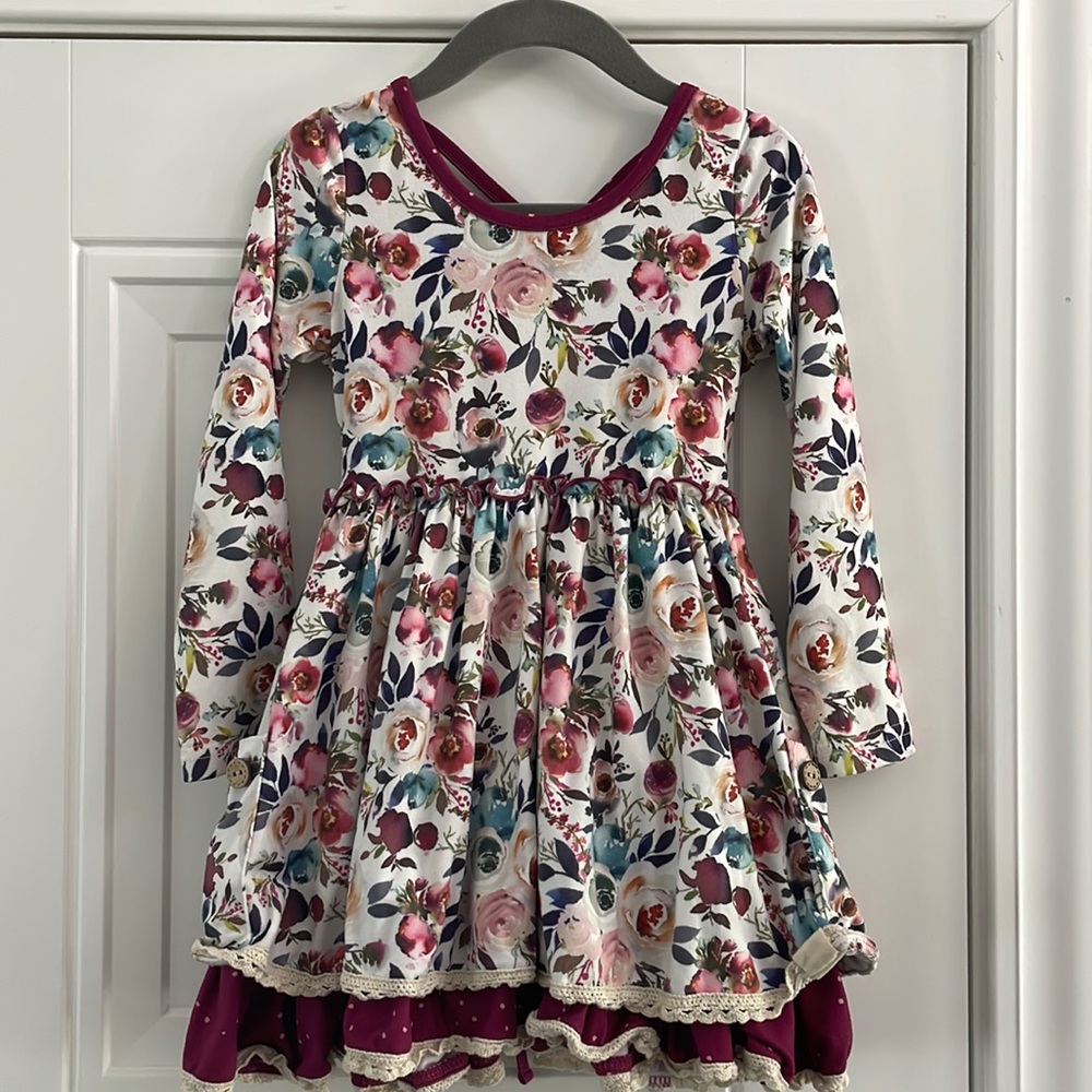 Cheeky plum twirl dress 3T